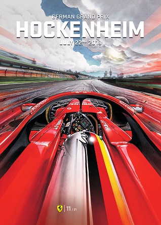 GERMANY 2018 F1 FERRARI GRAND PRIX RACE POSTER COVER ART